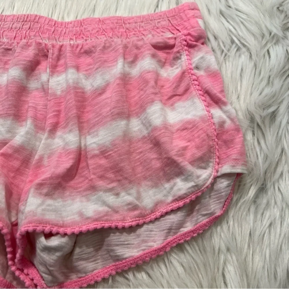 Justice Casual Shorts Pink White Tie Dye